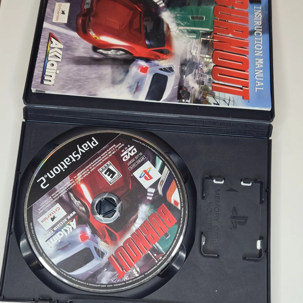 Burnout for PlayStation 2 by - AKKLAIM Black Case. Complete Game Tested Ps2